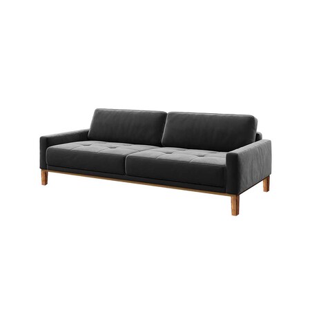 Sofa 3-osobowa Musso - ciemnoszara z pikowanym siedziskiem