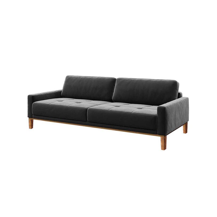 Sofa 3-osobowa Musso - ciemnoszara z pikowanym siedziskiem