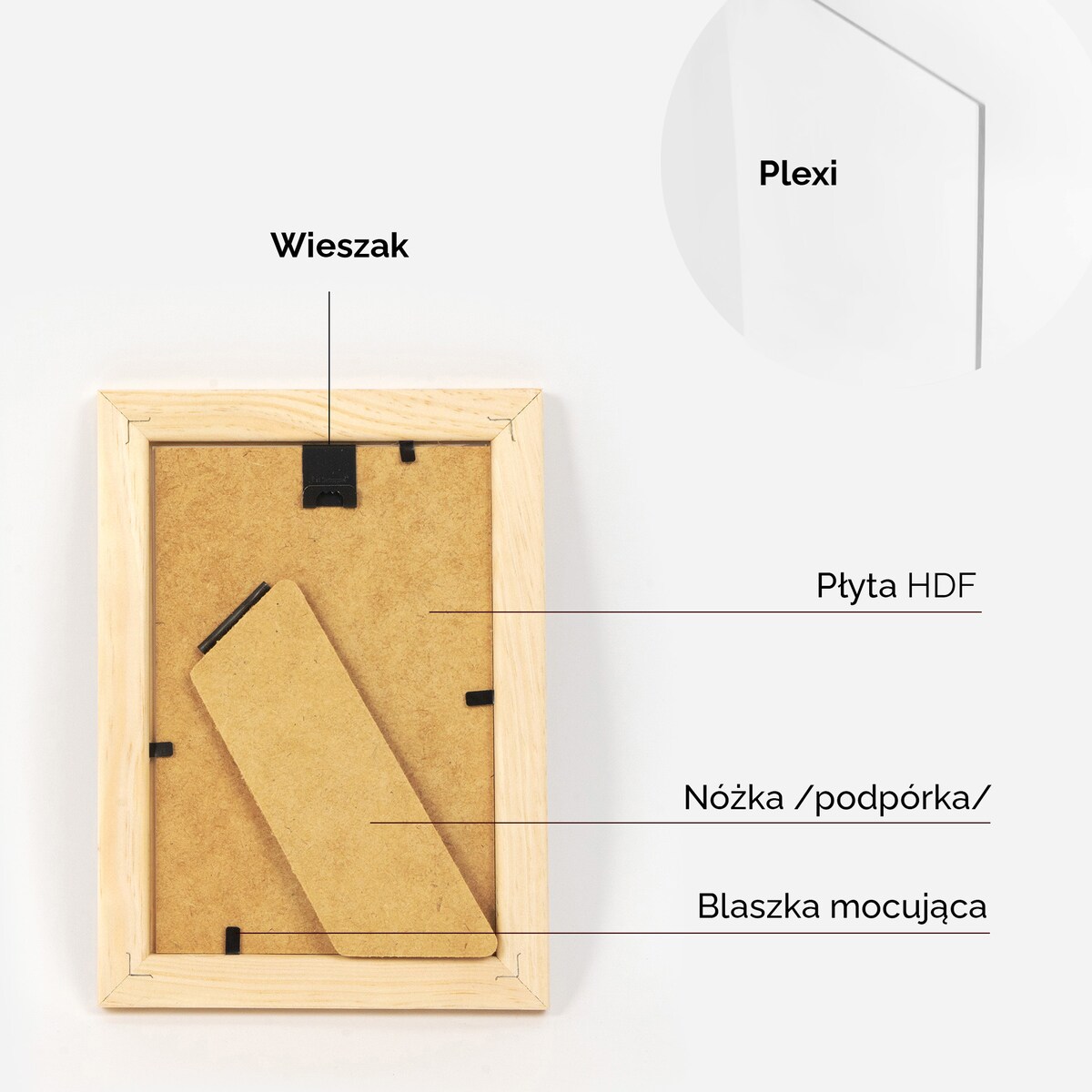 Ramka na zdjęcia 10x15 cm ramka z drewna surowego pion poziom ramka prostokątna RAW DIY