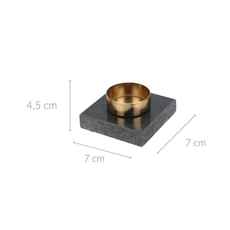 Świecznik na tealight, granitowa podstawa, 7 cm
