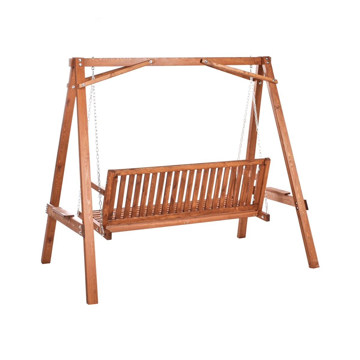 Huśtawka ogrodowa FICARELLA Drewno Brązowy