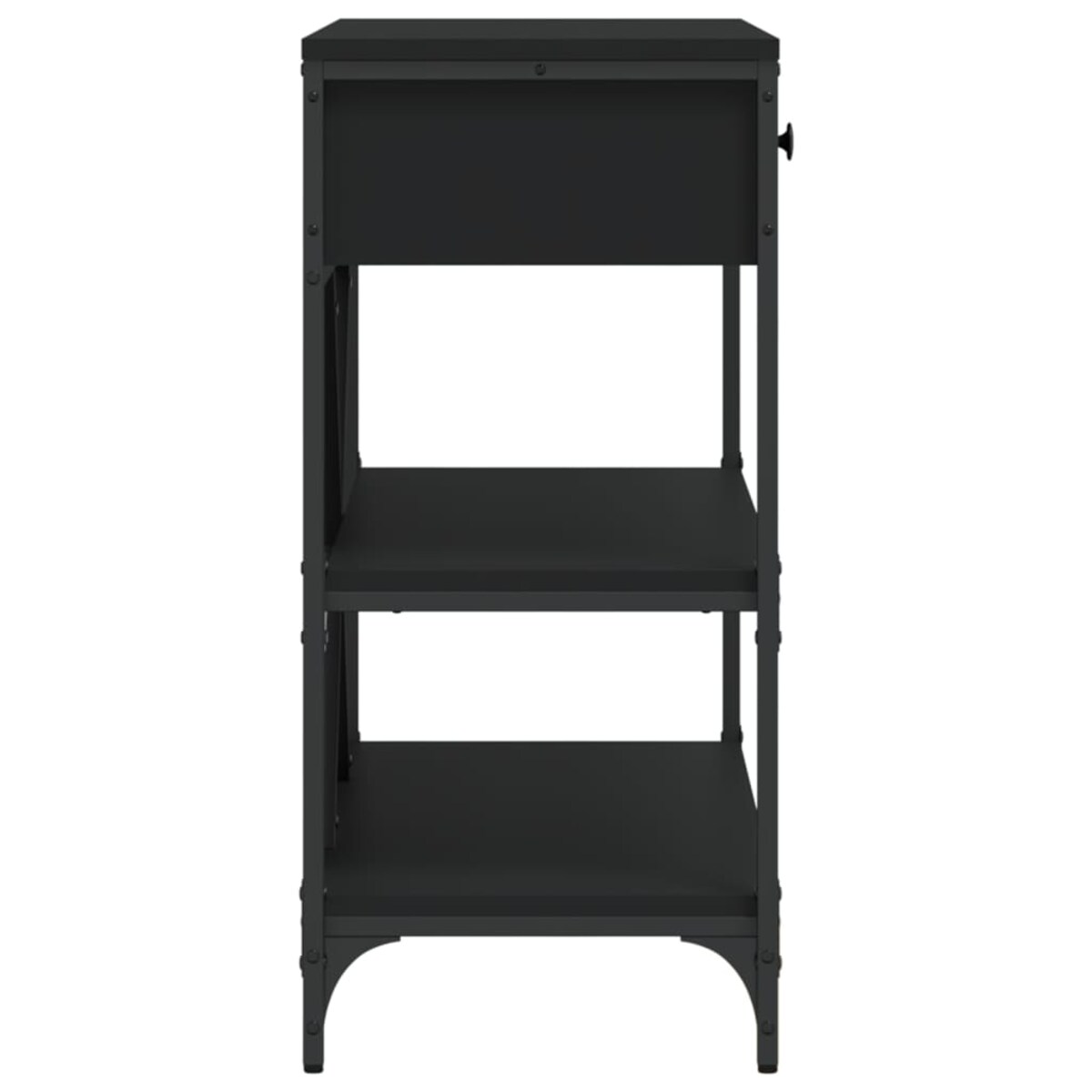 vidaXL Stolik konsolowy z szufladami i półkami, czarny