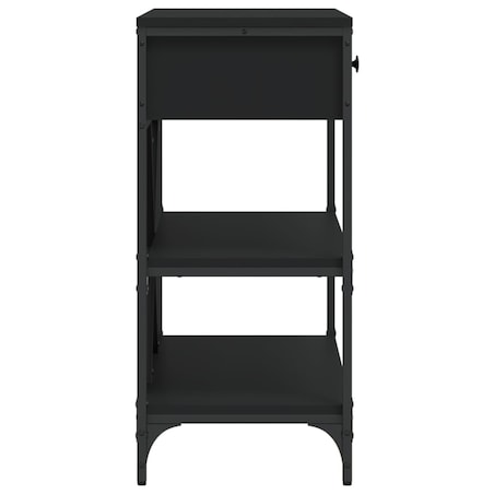 vidaXL Stolik konsolowy z szufladami i półkami, czarny