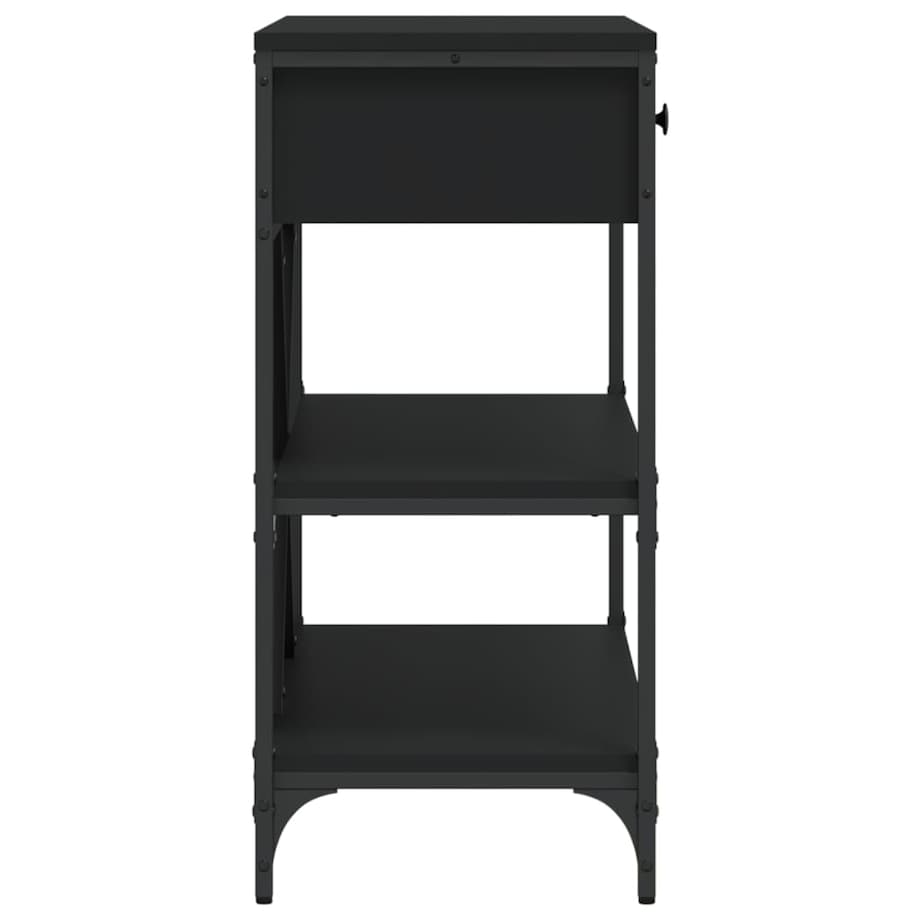 vidaXL Stolik konsolowy z szufladami i półkami, czarny