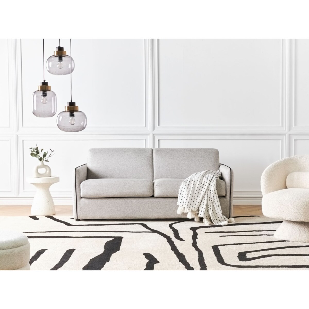 Sofa rozkładana ISHOJ Jasnoszary Tkanina