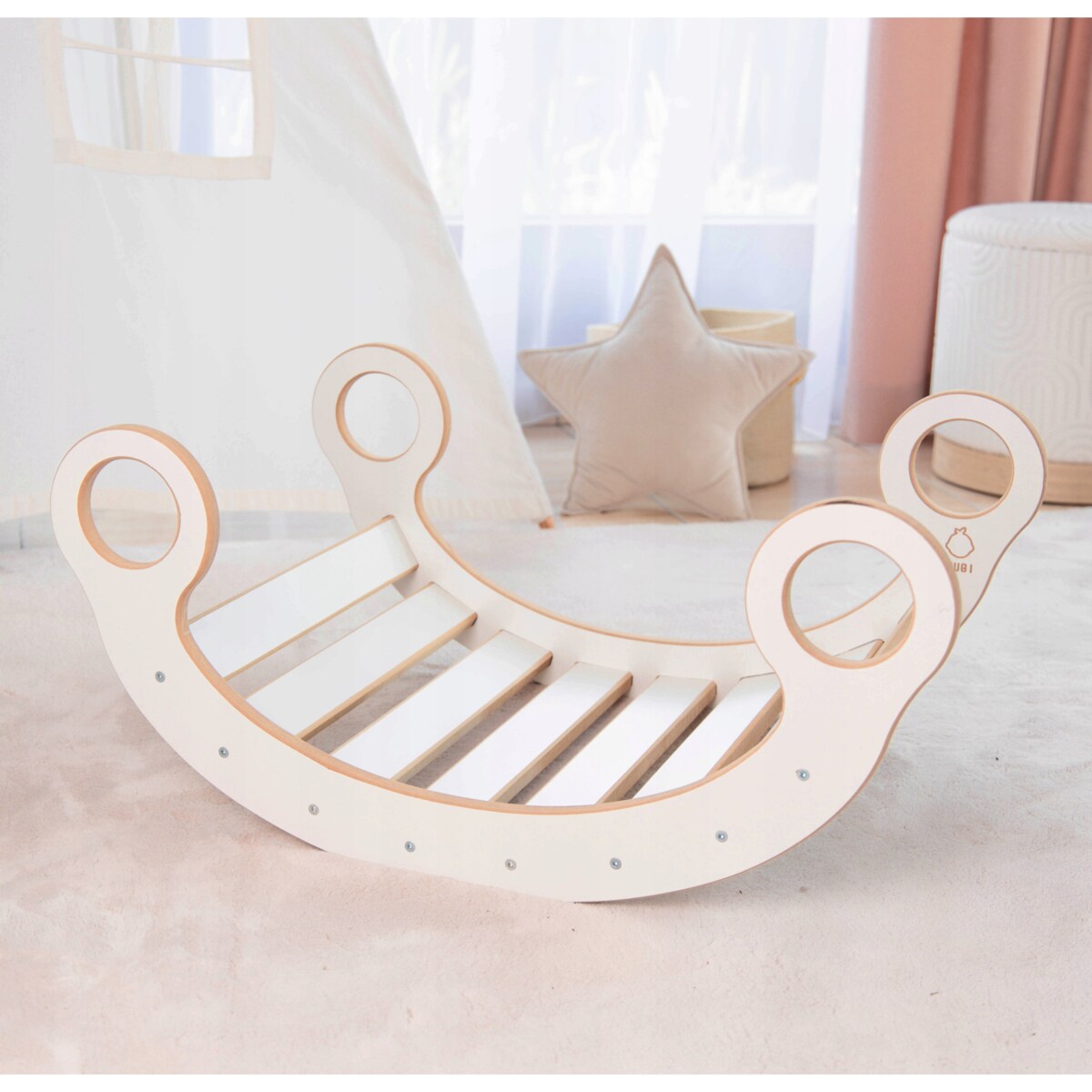 Bujak Montessori deska balansowania Poduszka But. Zieleń CERTYFIKAT 74 cm