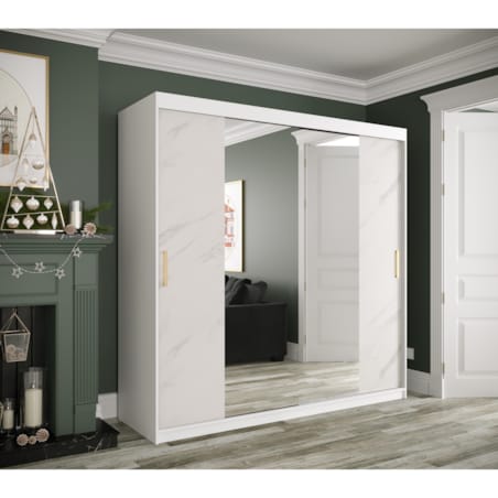 Szafa przesuwna Garderoba MARMUR T1 200 gł. 62 biały