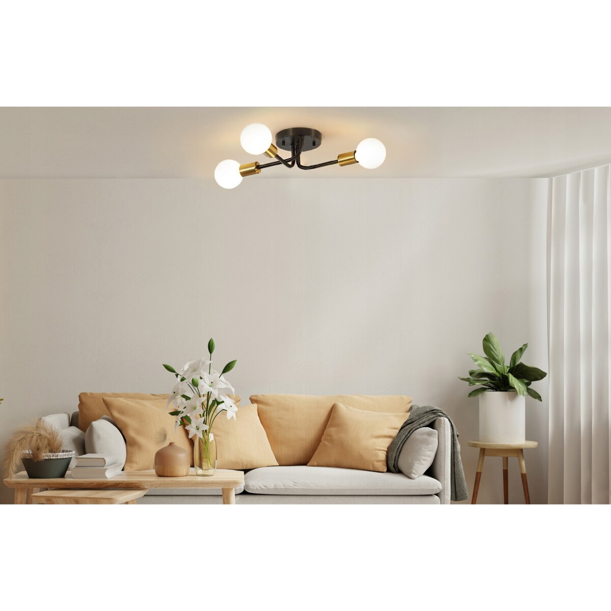 Lampa Sufitowa Wisząca Czarno Złota 3Xe27 60W