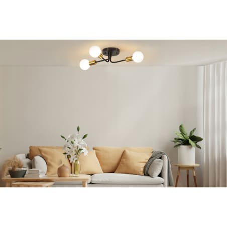 Lampa Sufitowa Wisząca Czarno Złota 3Xe27 60W