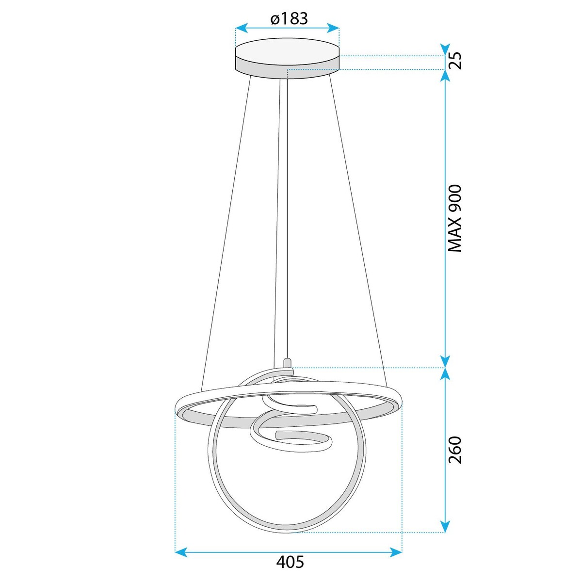 Lampa Sufitowa Wisząca G066-Cp Led Złoty, Metal