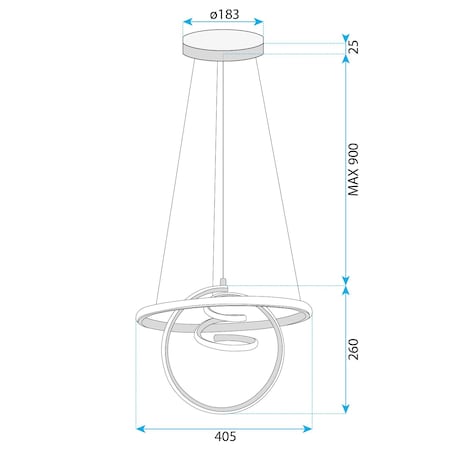 Lampa Sufitowa Wisząca G066-Cp Led Złoty, Metal