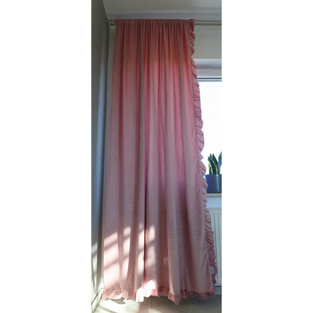 Zasłona Na Okno Okna Z Falbanką Do Salonu Sypialni 150X250 Cm Jasny Róż