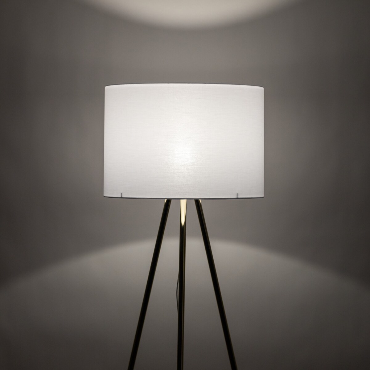 Lampa podłogowa TK Lighting UMBERTO WHITE GOLD 6637 biała-złota 150 cm E27 do salonu i sypialni