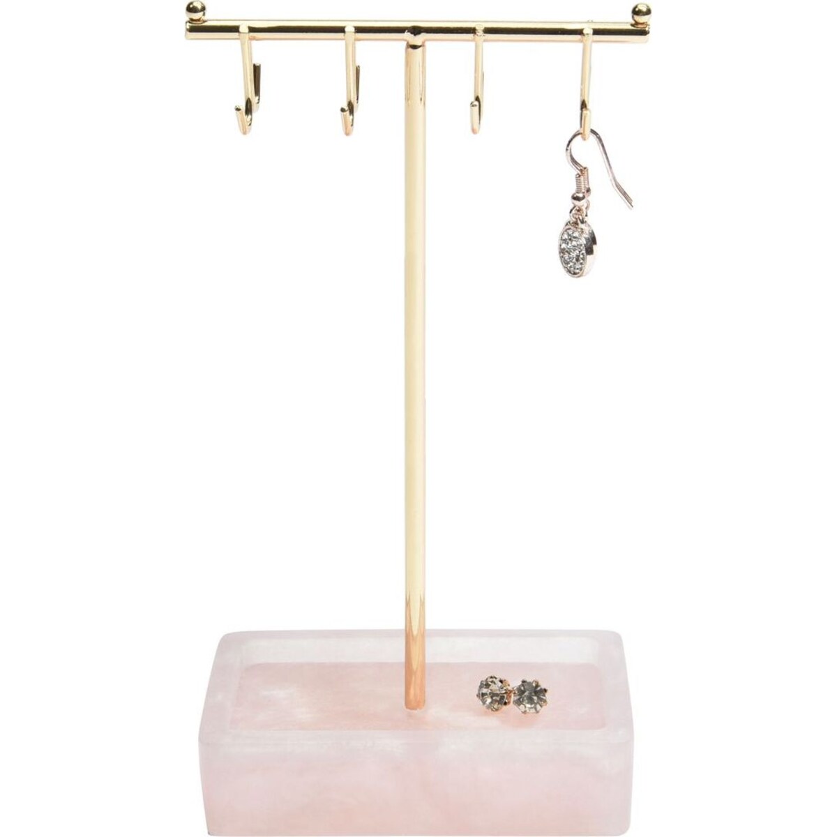 Stojak na biżuterię T-Bar różowy kwarc mały