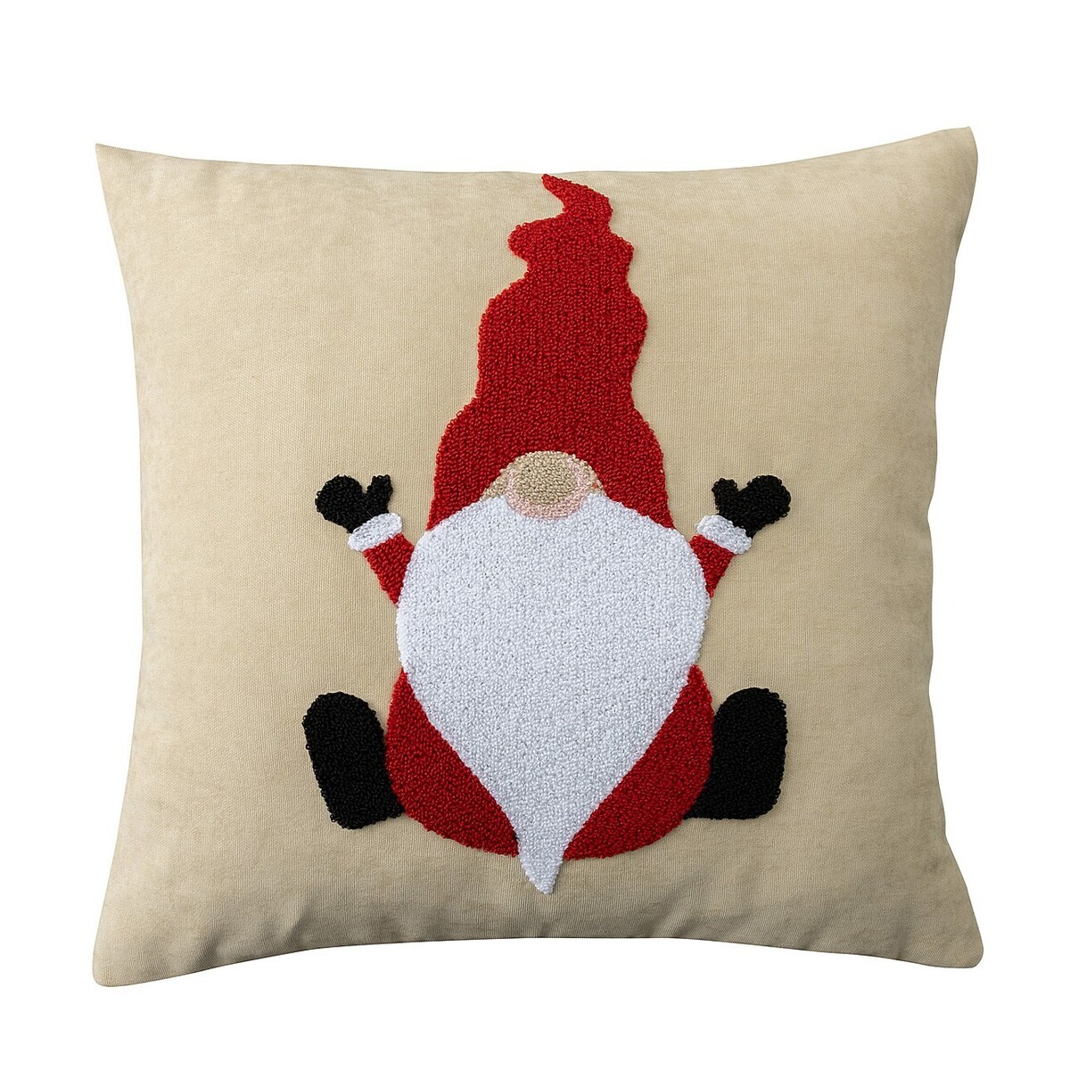 Poszewka na poduszkę Christmas Gnome 43x43 cm boże narodzenie, święta, świąteczne, biały-kremowy-czerwony, 43 x 43cm