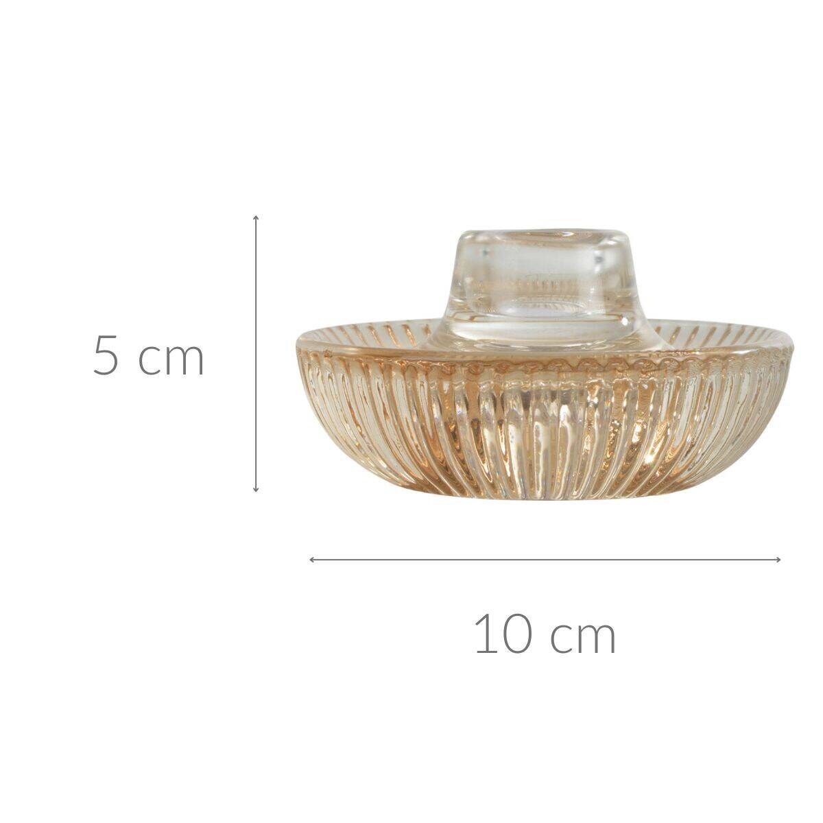 Karbowany świecznik ze szkła ARTY