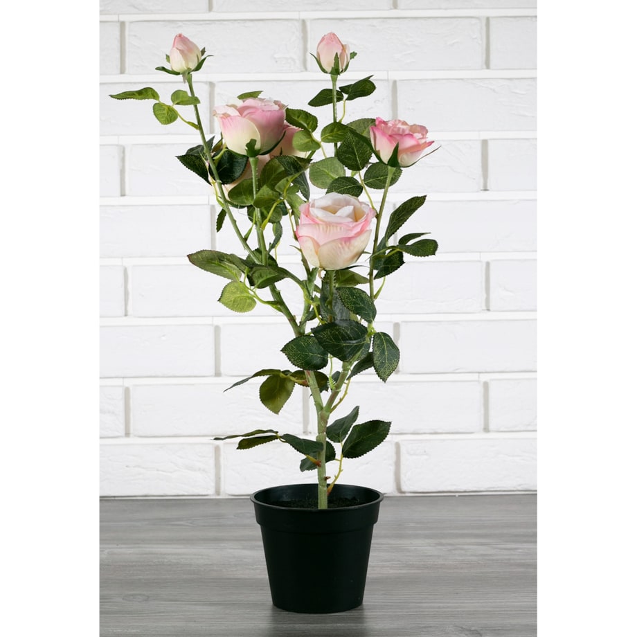 SZTUCZNE DZIKIE RÓŻE w doniczce różowe