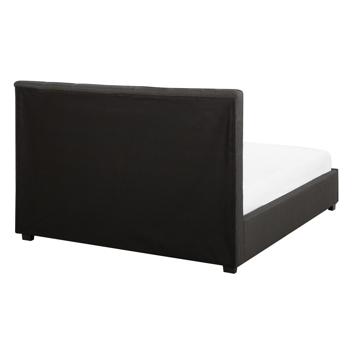 Łóżko z szufladami tapicerowane 140 x 200 cm ciemnoszare LA ROCHELLE