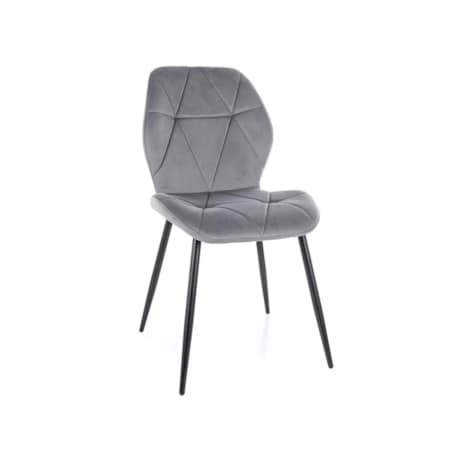Krzesło tapicerowane RICK VELVET szare