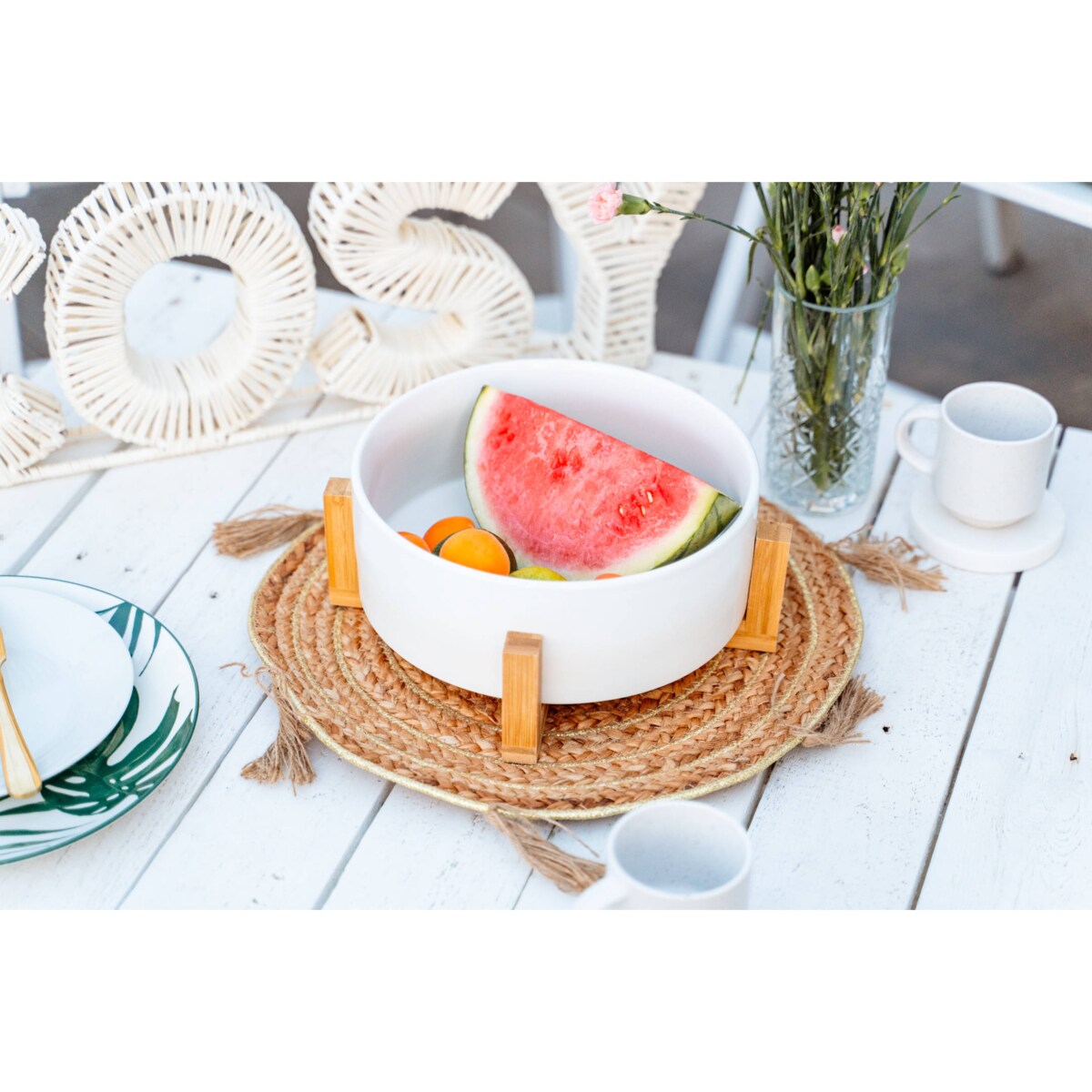 Podkładka na stół z chwostami, juta, Ø 38 cm