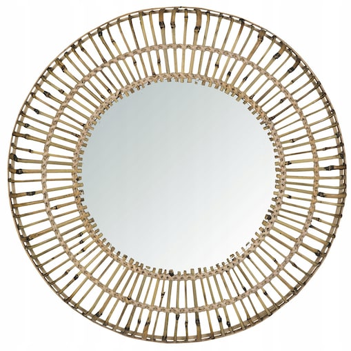 LUSTRO WISZĄCE BOHO bambus naturalne do salonu sypialni śr. 82cm