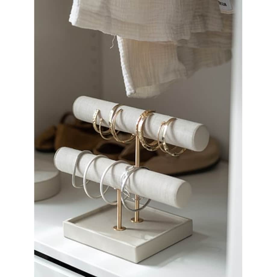 Stojak na biżuterię Stackers Bangle jasnobeżowy lniany