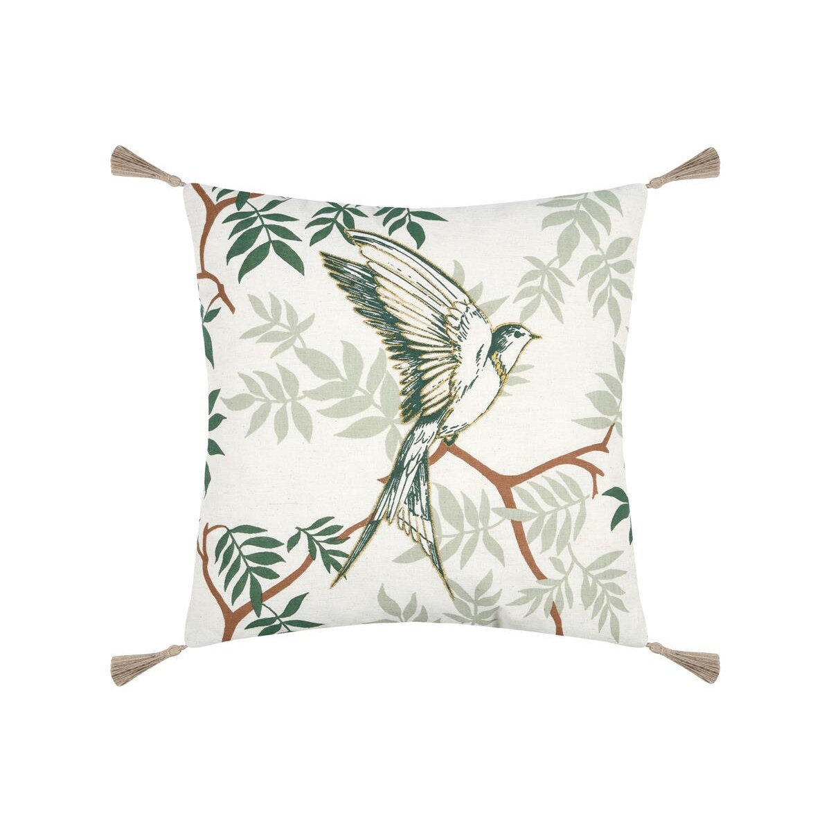 Poduszka dekoracyjna BOTANYS z frędzlami, 40 x 40 cm