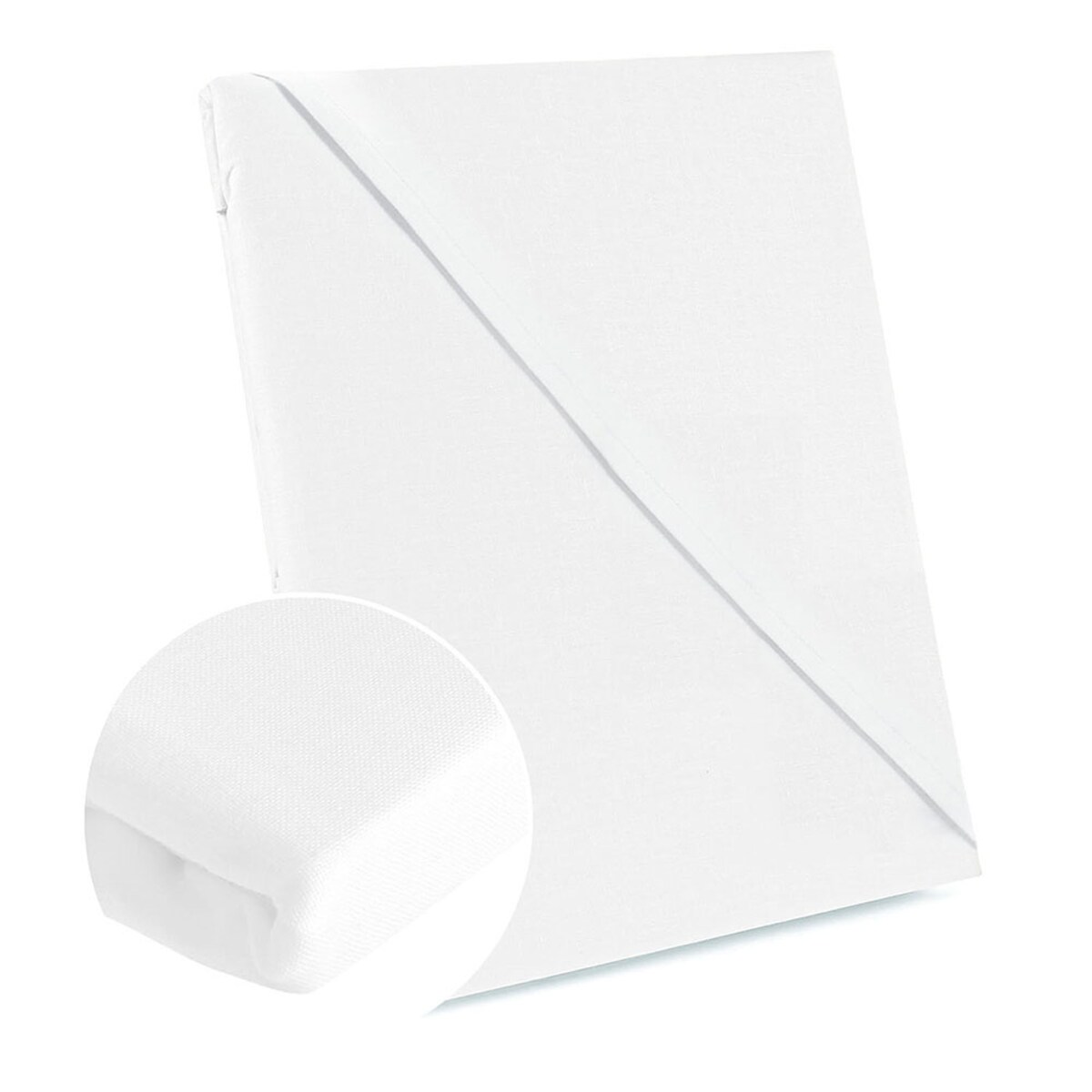 Prześcieradło bawełniane bez gumki 200x220 + dodatkowe 5cm po bokach białe