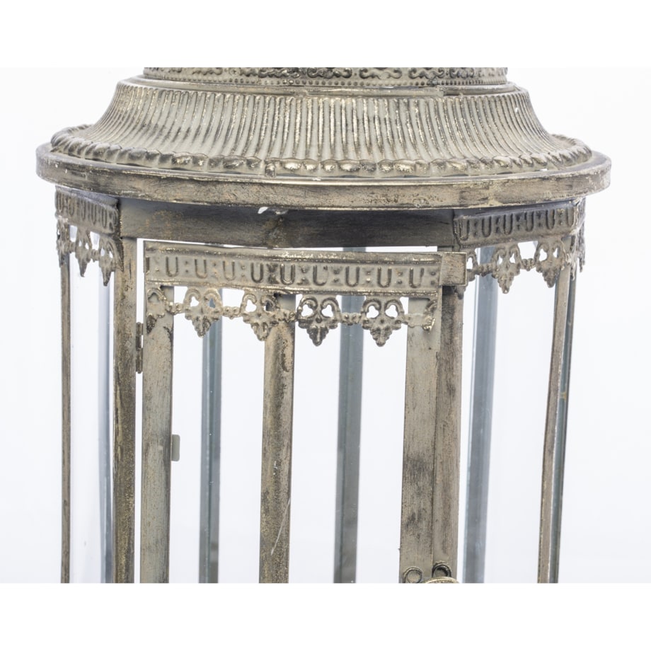 Komplet 2 lampionów metalowych beżowych BISETTE 80x28x28 i 58x22x22 cm