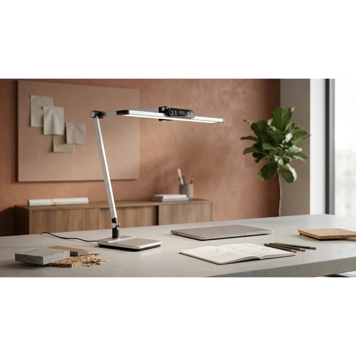Lampka biurkowa K-BL1321 SREBRNY z serii ARES