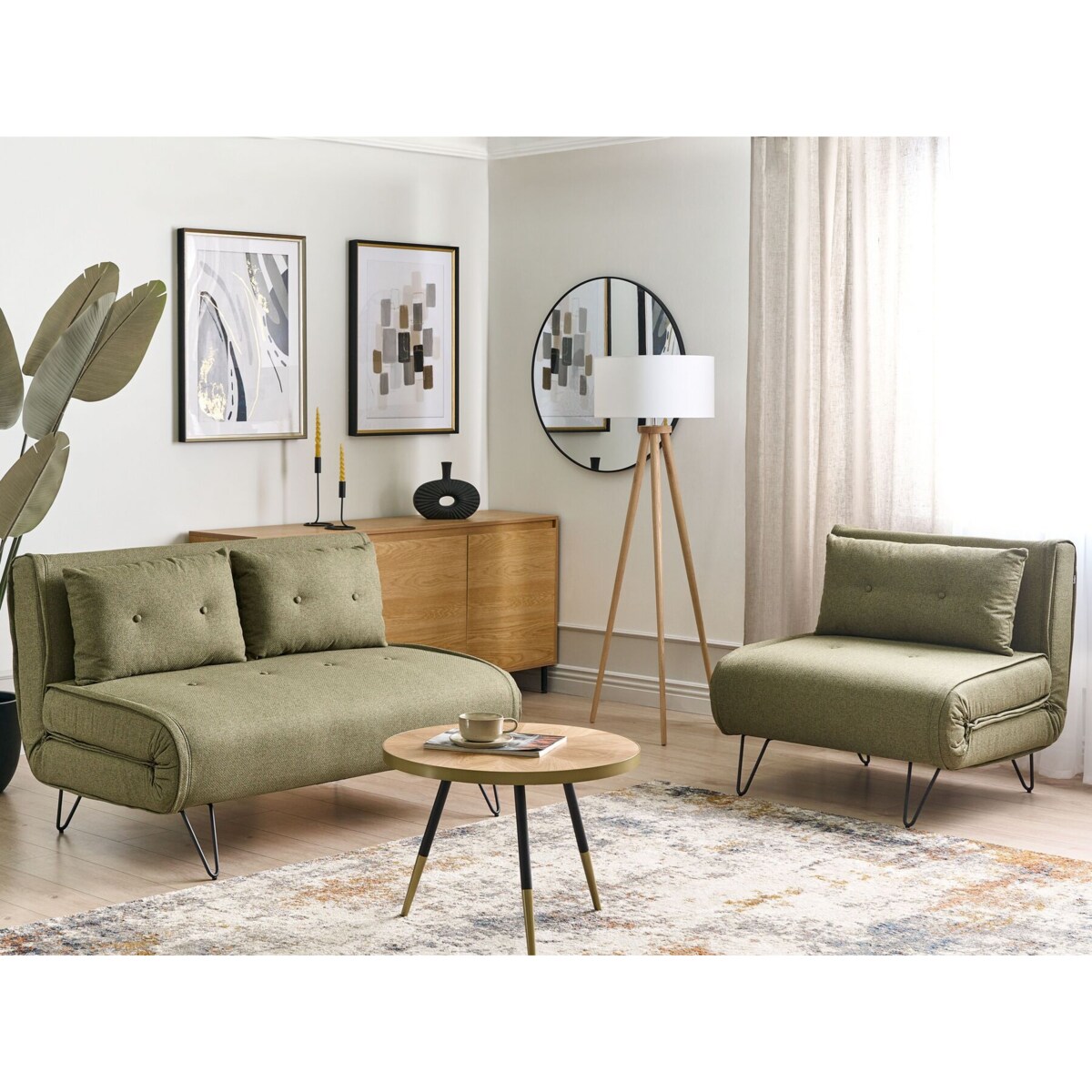 Komplet wypoczynkowy 3-osobowy oliwkowy VESTFOLD