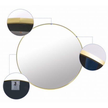 Lustro 50 Cm Złota Rama