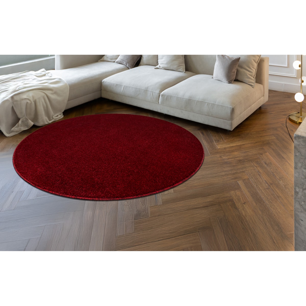 Dywan ETON PLUS koło Melanż czerwony / koło 150 cm