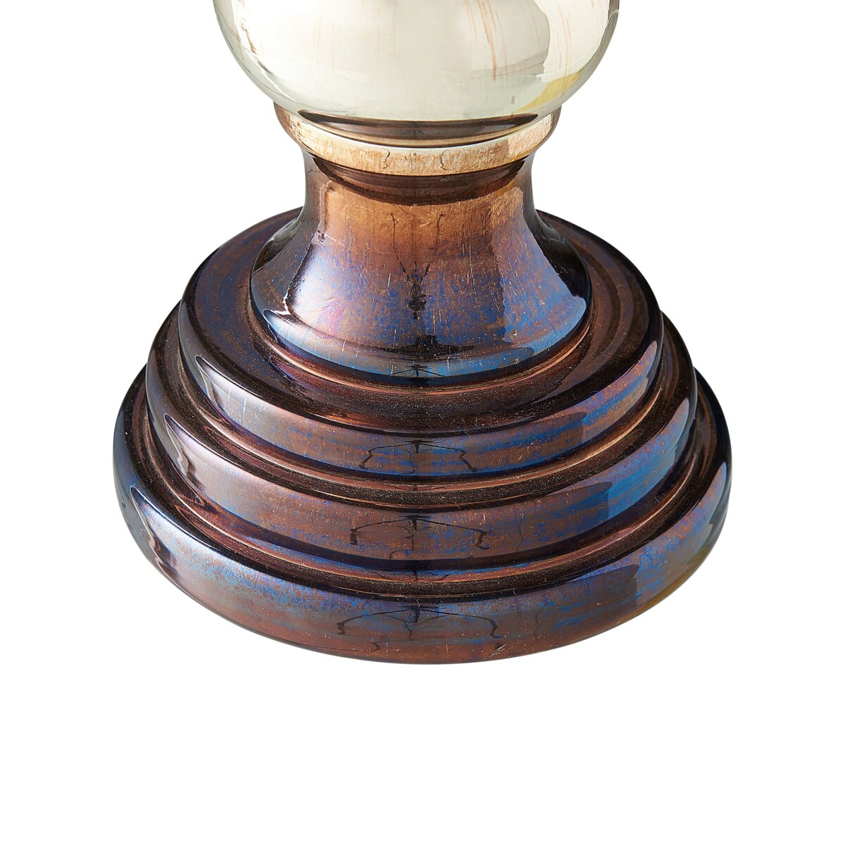 Zestaw dwóch świeczników szklanych 40 cm złoty IMARTI