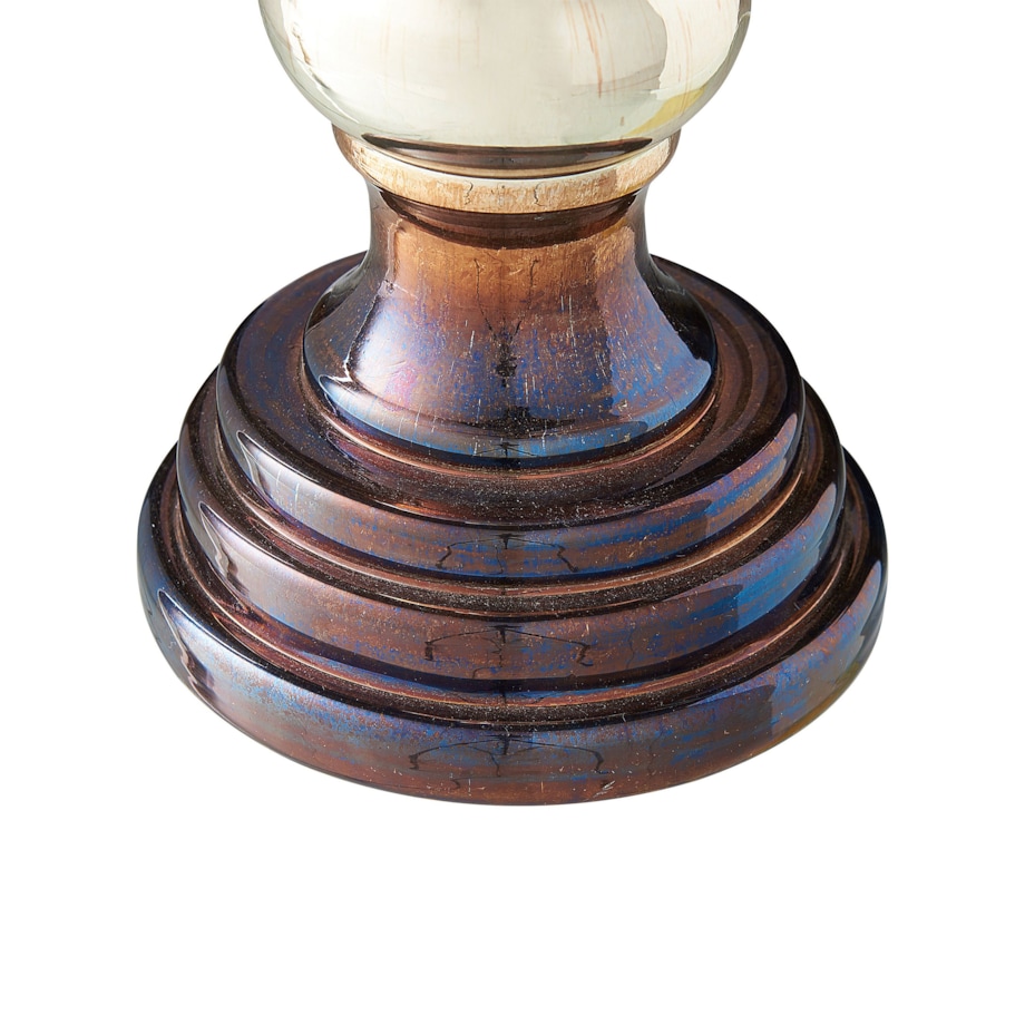 Zestaw dwóch świeczników szklanych 40 cm złoty IMARTI