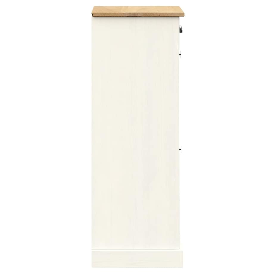 vidaXL Szafka na buty VIGO, 60x35x96 cm, biała, lite drewno sosnowe