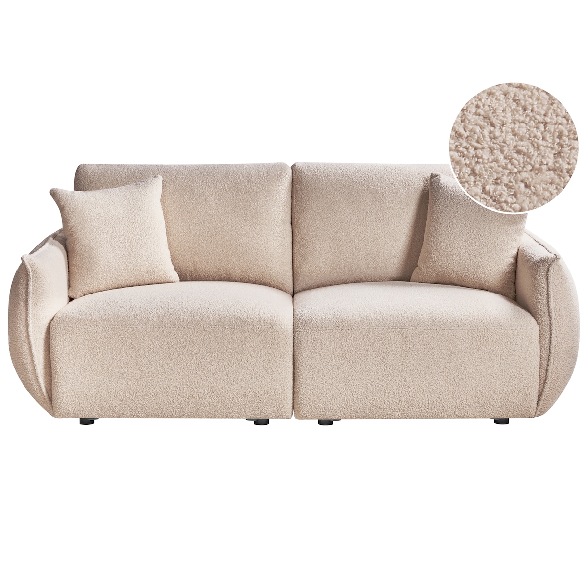 Sofa modułowa dla 2 osób MESNALI Boucle Beżowy