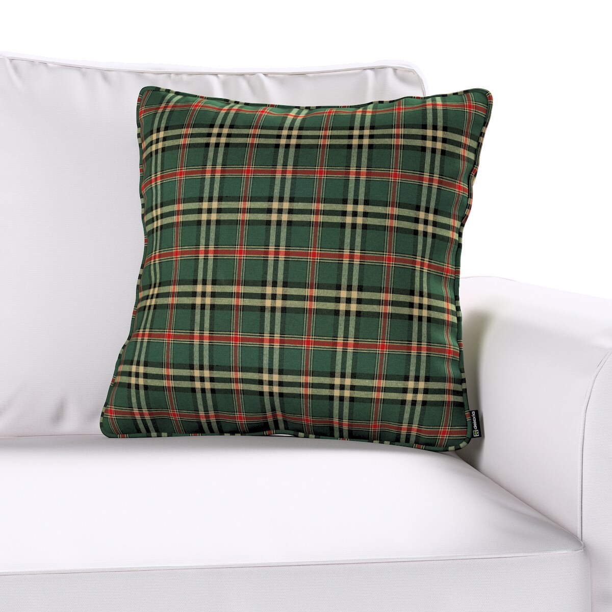 Poszewka Gabi na poduszkę 45x45 zielono-czerwona kratka