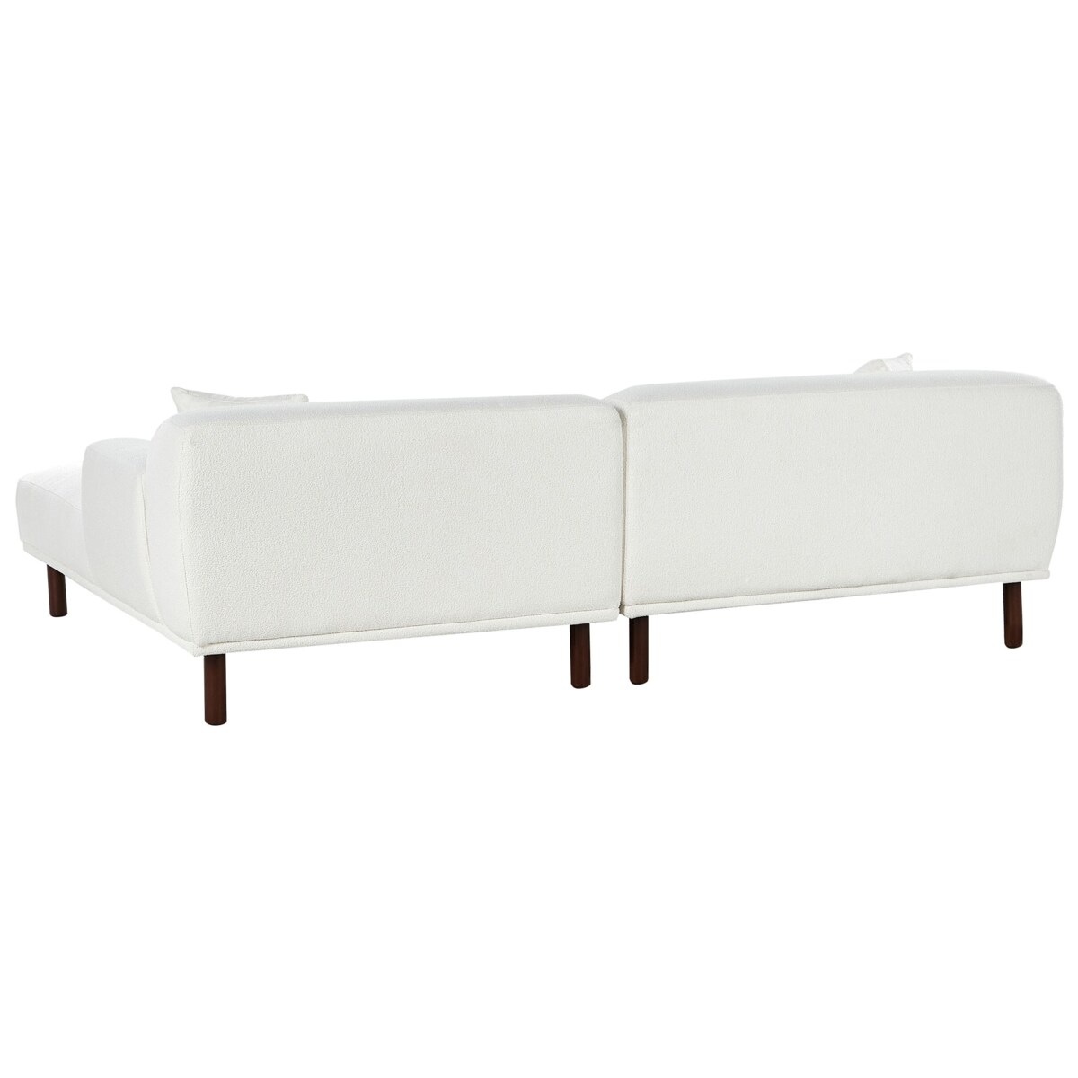 Sofa narożna lewostronna z otomaną HOLT Boucle Biały Lewostronny