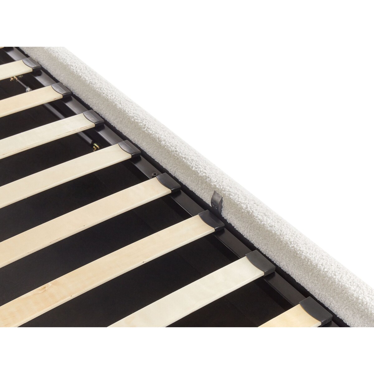 Łóżko z pojemnikiem boucle 90 x 200 cm złamana biel DINAN