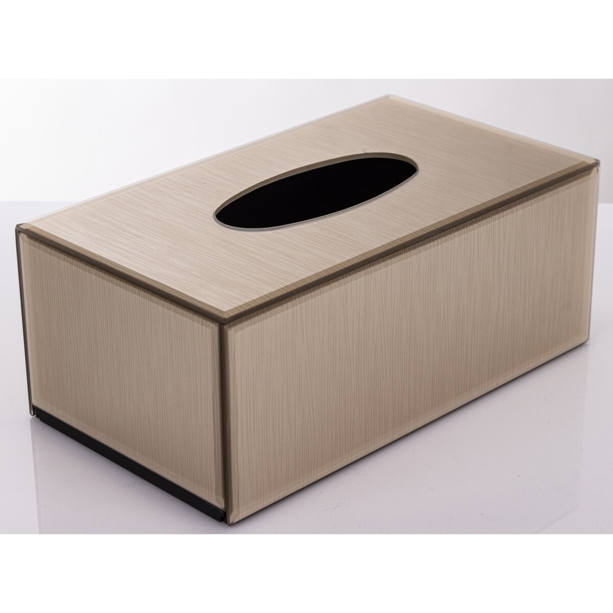 Pudełko na chusteczki 10,5x25,5x14,5 cm szklane szampańskie