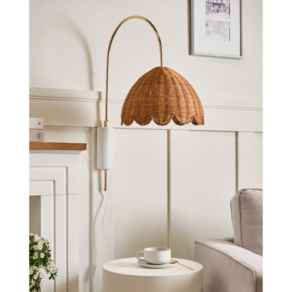 Lampa ścienna VALUKKAI Rattan Naturalny