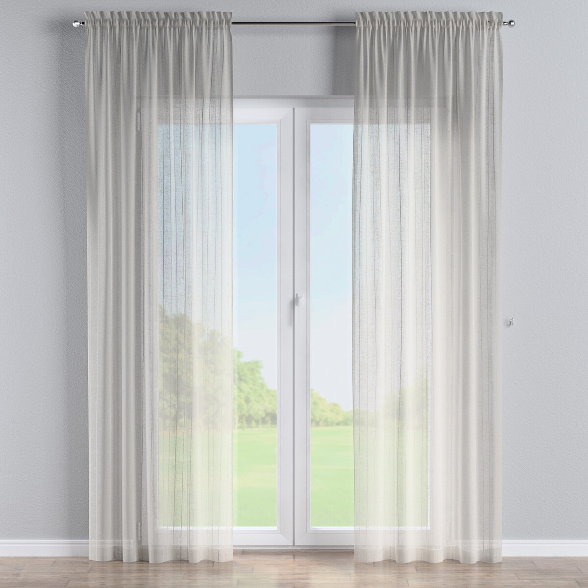 Zasłona na kanale z grzywką 1 szt. 130x245 beżowy