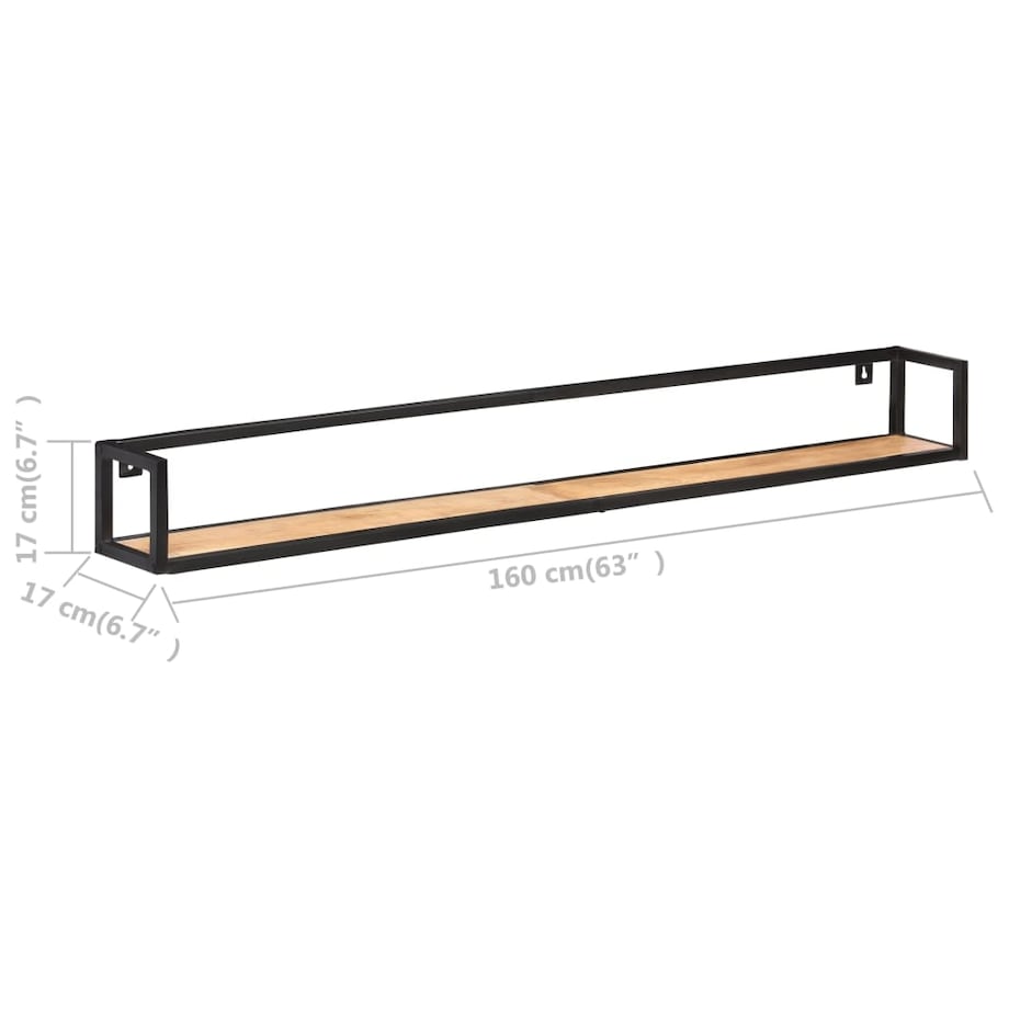 vidaXL Półki ścienne, 2 szt., 160 cm, lite drewno akacjowe