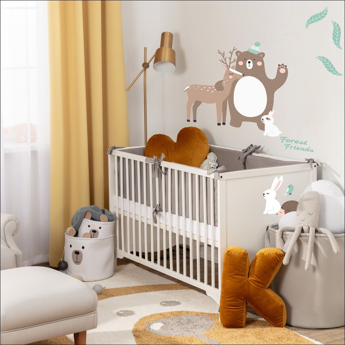 Zestaw naklejek Forest Friends, 100x130 cm