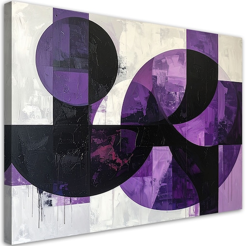 Obraz do salonu sypialni biura, Fioletowe koła kształty geometryczne