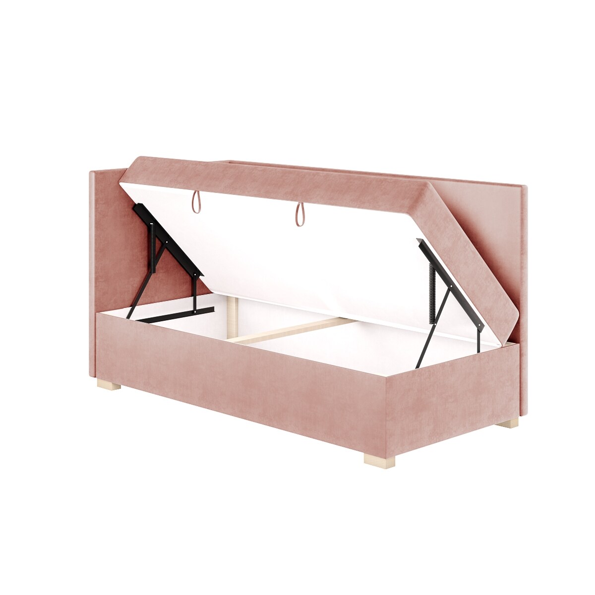 Mesonica Łóżko Flexi, różowe, 90x200, Lewostronne