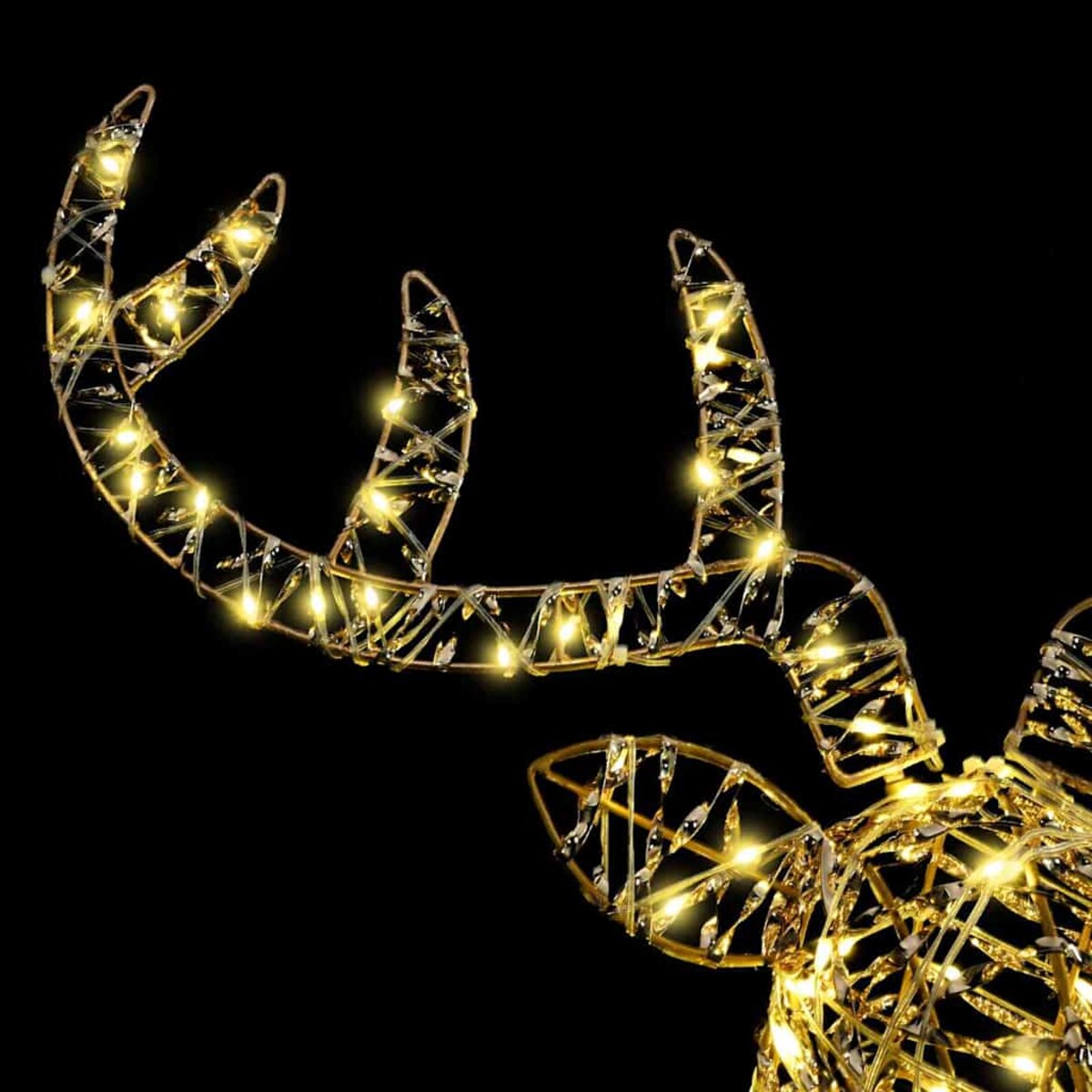 vidaXL Renifer ciągnący sanie z 140 diodami LED Ciepła biel 60 cm PET