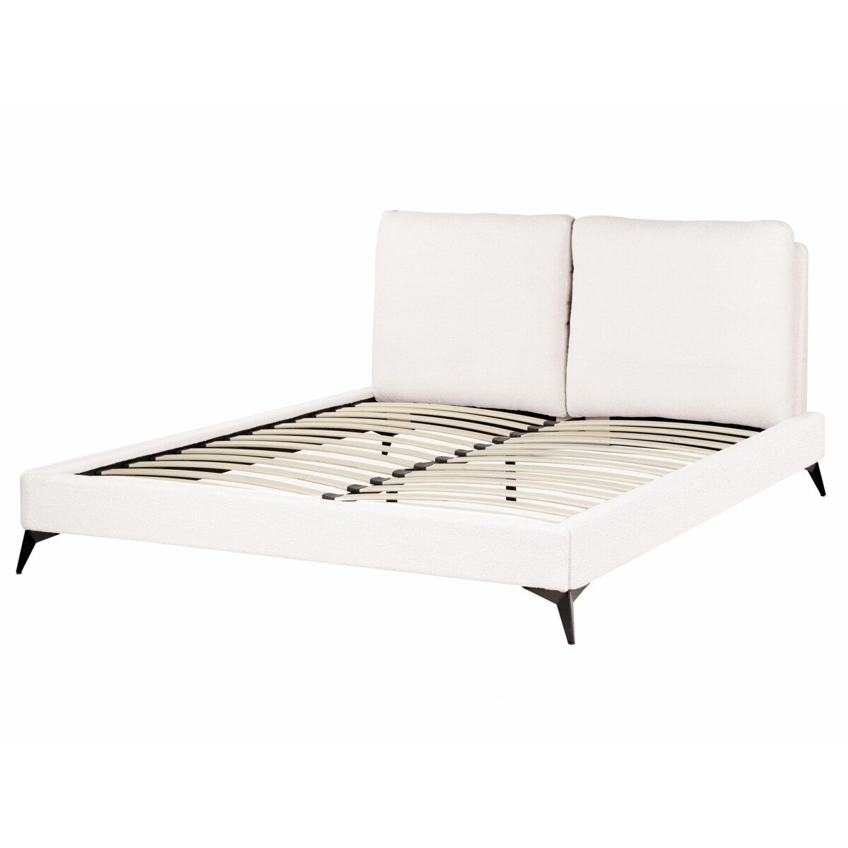 Łóżko Boucle MELLE 160 x 200 cm Złamana biel