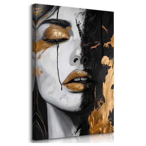 OBRAZ DO SALONU NA PŁÓTNIE KOBIECY PORTRET STYL GLAMOUR ABSTRAKCJA 80x120cm